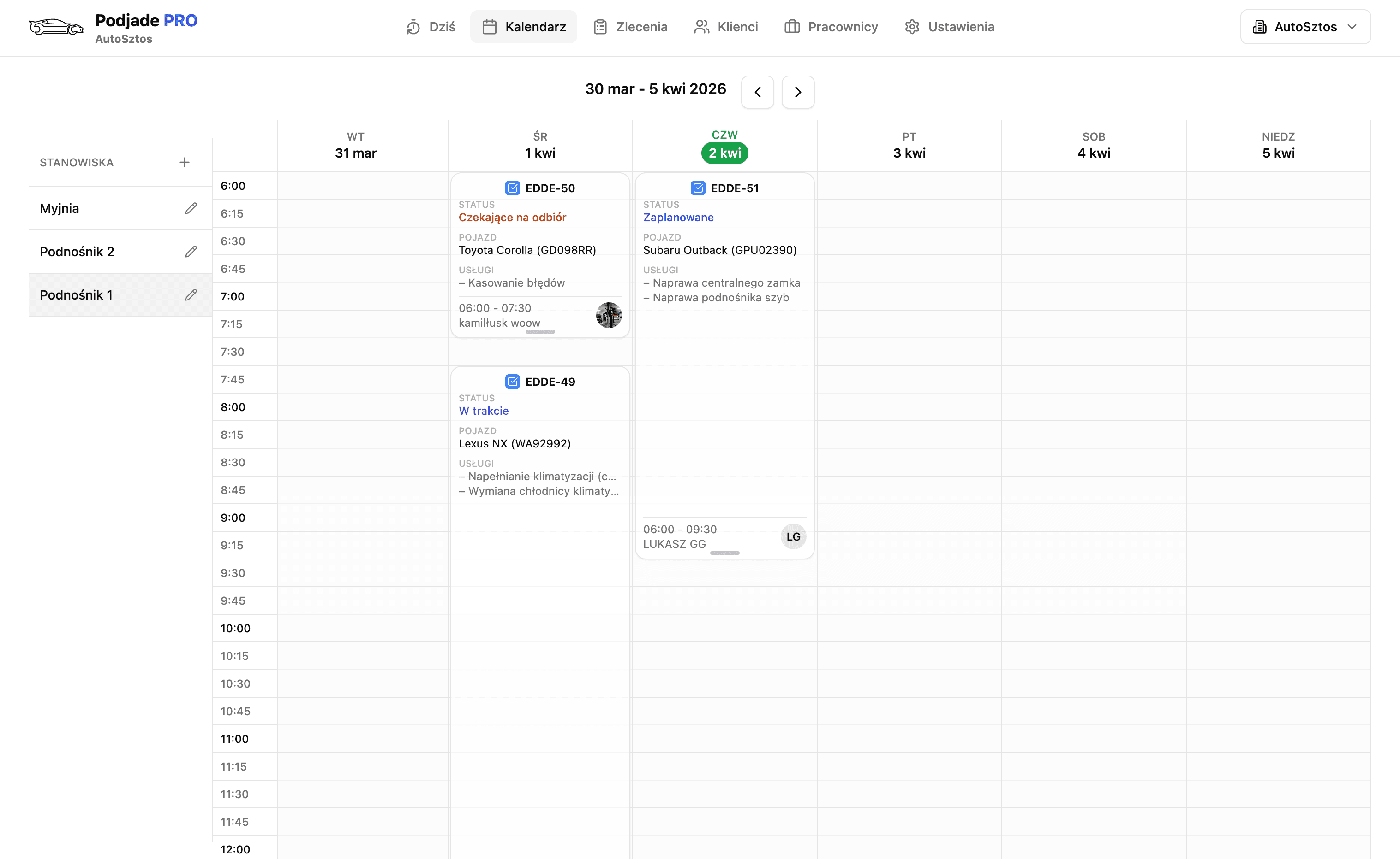 Podjade PRO management dashboard