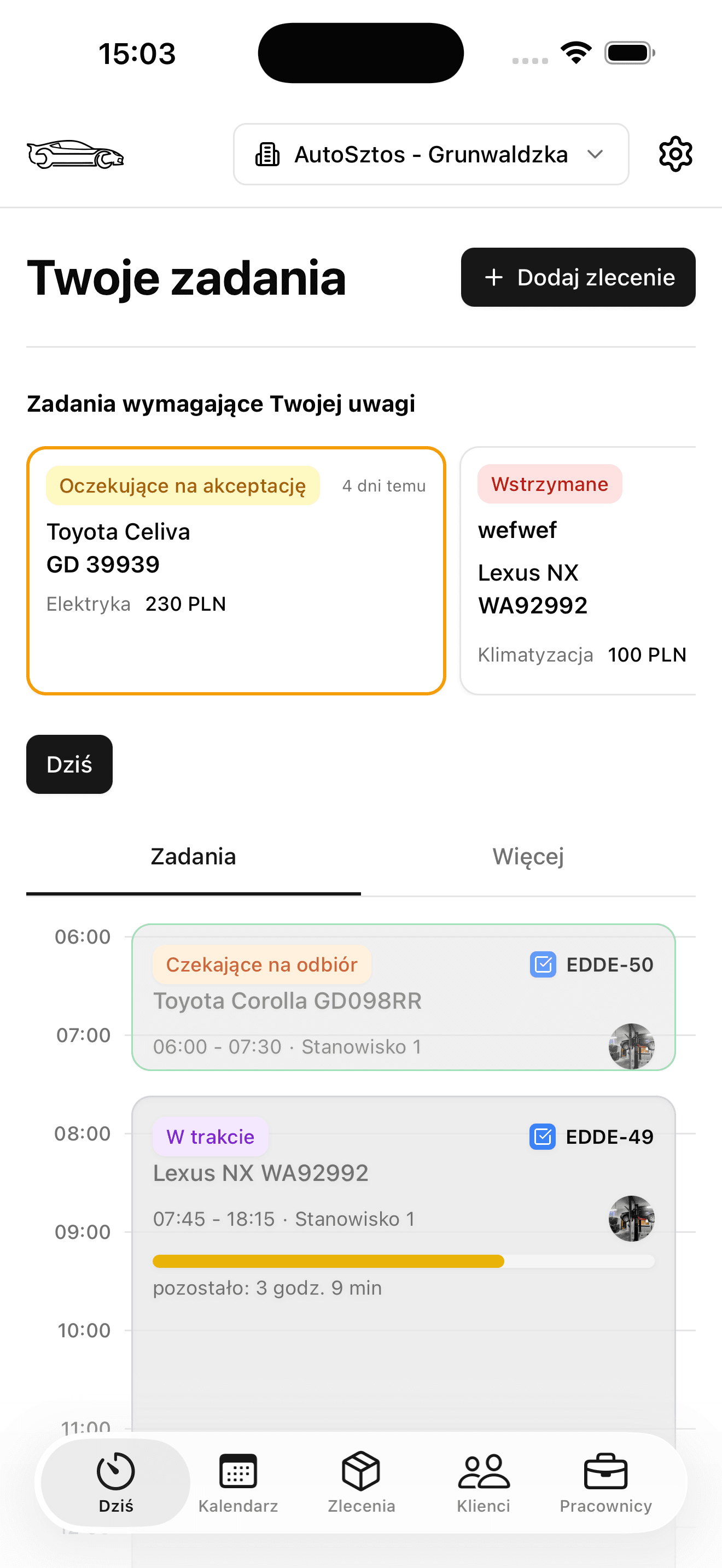 Podjade Pro — tasks view